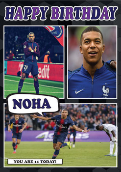Personalised Mbappe Psg Football Birthday Card Personalised Mbappe Psg Football Birthday Card