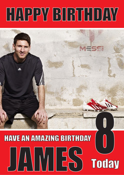 Personalised Messi Bm1 Football Birthday Card Personalised Messi Bm1 Football Birthday Card