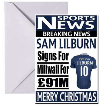 Personalised Milwall Xmas Card Football Birthday Card Personalised Milwall Xmas Card Football Birthday Card