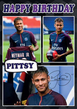 Personalised Neymar Jr. Psg Football Birthday Card 2 Personalised Neymar Jr. Psg Football Birthday Card 2