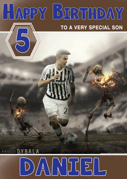 Personalised Paulo Dybala Sports Football Birthday Card Sa