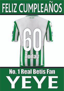 Personalised Real Betis Spanish Football Birthday Card