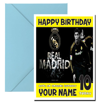 Personalised Real Madrid Bm2 Football Birthday Card Personalised Real Madrid Bm2 Football Birthday Card