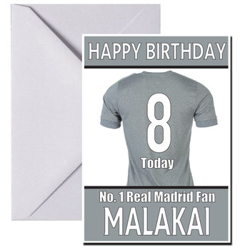 Personalised Real Madrid Fan Football Birthday Card Personalised Real Madrid Fan Football Birthday Card