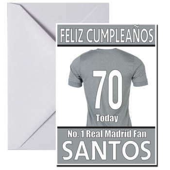 Personalised Real Mardid Fan Spanish Football Birthday Card