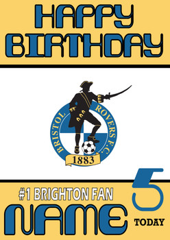 Personalised Retro Brighton Football Logo Card Football Birthday Card Personalised Retro Brighton Football Logo Card Football Birthday Card
