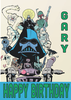 Personalised Retro Characters Star Wars Football Birthday Card Personalised Retro Characters Star Wars Football Birthday Card