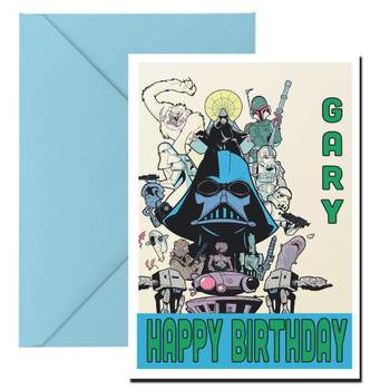 Personalised Retro Characters Star Wars Football Birthday Card Personalised Retro Characters Star Wars Football Birthday Card