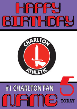 Personalised Retro Charlton Football Logo Card Football Birthday Card Personalised Retro Charlton Football Logo Card Football Birthday Card