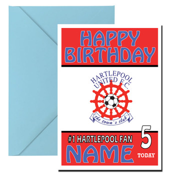 Personalised Retro Hartlepool Logo Football Birthday Card Personalised Retro Hartlepool Logo Football Birthday Card