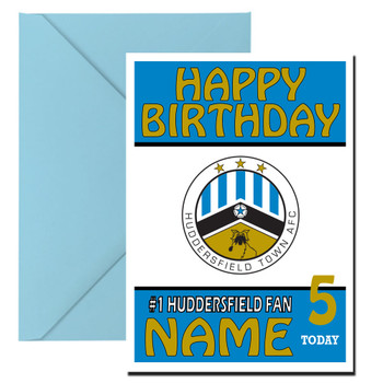 Personalised Retro Huddersfield Logo Football Birthday Card Personalised Retro Huddersfield Logo Football Birthday Card