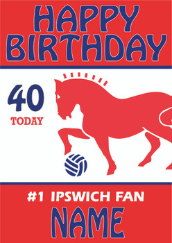 Personalised Retro Ipswich Logo Football Birthday Card Personalised Retro Ipswich Logo Football Birthday Card