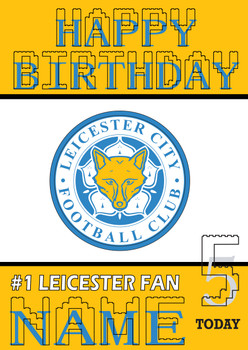 Personalised Retro Leicester Logo Football Birthday Card Personalised Retro Leicester Logo Football Birthday Card