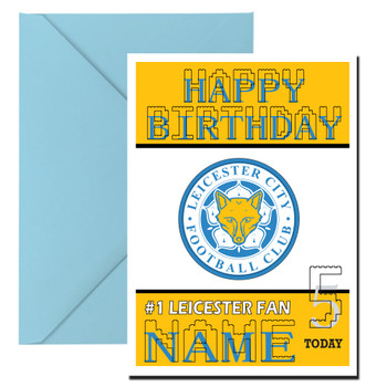Personalised Retro Leicester Logo Football Birthday Card Personalised Retro Leicester Logo Football Birthday Card