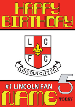 Personalised Retro Lincoln Logo Football Birthday Card