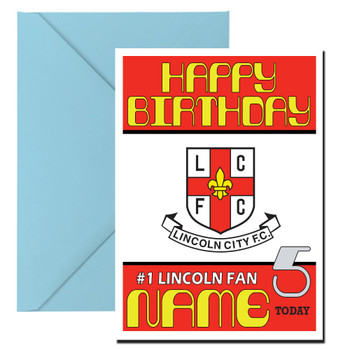 Personalised Retro Lincoln Logo Football Birthday Card