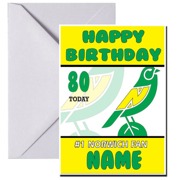 Personalised Retro Norwich Logo Football Birthday Card