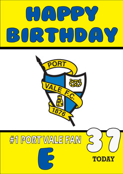 Personalised Retro Port Vale Football Birthday Card