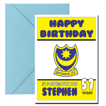Personalised Retro Portsmouth Logo Football Birthday Card Personalised Retro Portsmouth Logo Football Birthday Card