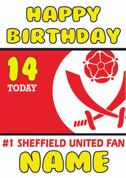 Personalised Retro Sheffield United Logo Football Birthday Card Personalised Retro Sheffield United Logo Football Birthday Card