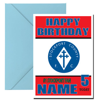 Personalised Retro Stockport Logo Football Birthday Card