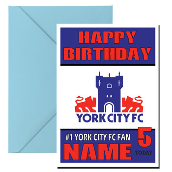 Personalised Retro Yok City Logo Football Birthday Card Personalised Retro Yok City Logo Football Birthday Card