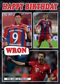 Personalised Robert Lewandowski Bayern Munich Football Birthday Card 2