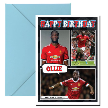 Personalised Romelu Lukaku Man U Football Birthday Card Personalised Romelu Lukaku Man U Football Birthday Card