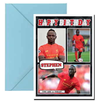 Personalised Saido Mane Liverpool Football Birthday Card