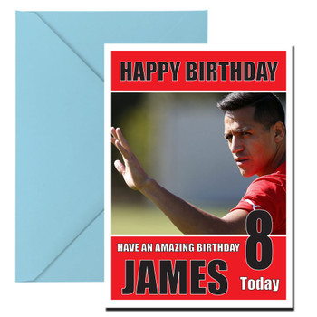 Personalised Sanchez Bm1 Football Birthday Card Personalised Sanchez Bm1 Football Birthday Card