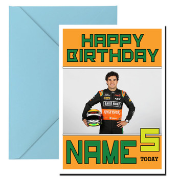 Personalised Sergio Perez 7 Football Birthday Card
