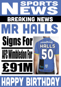 Personalised Signs For Afc Wimbledon Football Birthday Card