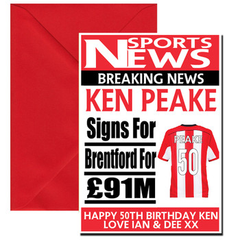 Personalised Signs For Brentford Customised!!!! Football Birthday Card Personalised Signs For Brentford Customised!!!! Football Birthday Card