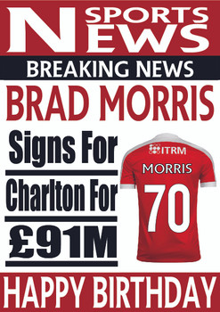 Personalised Signs For Charlton Football Birthday Card Personalised Signs For Charlton Football Birthday Card