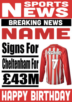 Personalised Signs For Cheltenham Football Birthday Card Personalised Signs For Cheltenham Football Birthday Card