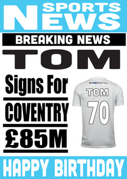 Personalised Signs For Coventry Football Birthday Card