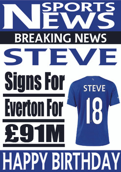 Personalised Signs For Everton Football Birthday Card Personalised Signs For Everton Football Birthday Card