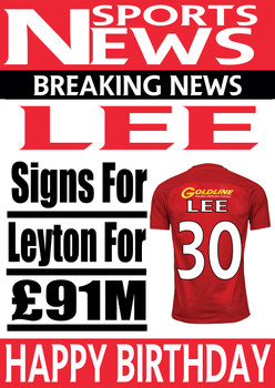 Personalised Signs For Leyton Orient Football Birthday Card