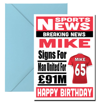 Personalised Signs For Man United Football Birthday Card Personalised Signs For Man United Football Birthday Card