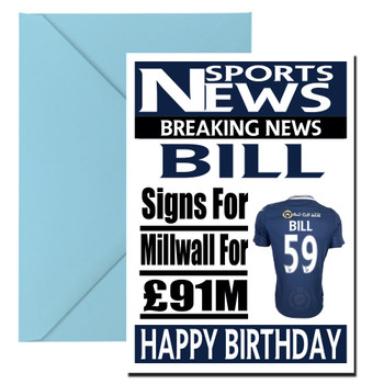 Personalised Signs For Millwall Football Birthday Card