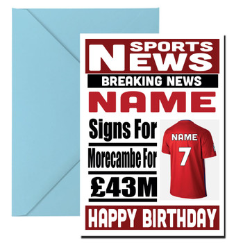 Personalised Signs For Morecambe Football Birthday Card