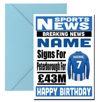 Personalised Signs For Peterborough Football Birthday Card Personalised Signs For Peterborough Football Birthday Card