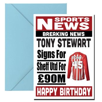 Personalised Signs For Sheff Utd Football Birthday Card Personalised Signs For Sheff Utd Football Birthday Card