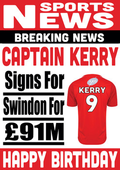 Personalised Signs For Swindon Football Birthday Card