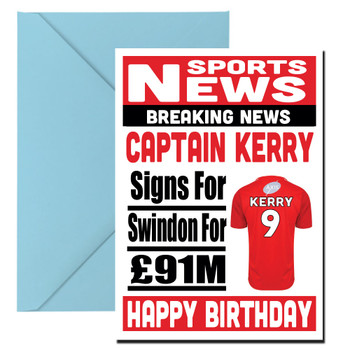 Personalised Signs For Swindon Football Birthday Card
