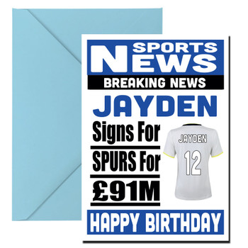 Personalised Signs For Tottenham Football Birthday Card Personalised Signs For Tottenham Football Birthday Card