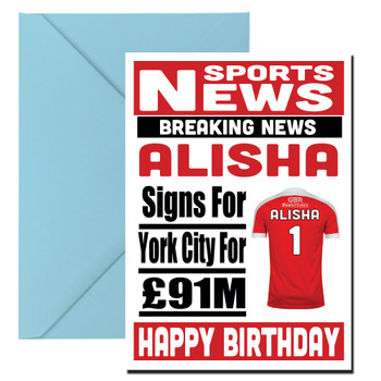Personalised Signs For York City Football Birthday Card Personalised Signs For York City Football Birthday Card