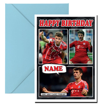 Personalised Thomas Muller Bayern Munich Football Birthday Card