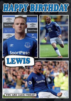 Personalised Wayne Rooney Everton Football Birthday Card Personalised Wayne Rooney Everton Football Birthday Card