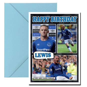 Personalised Wayne Rooney Everton Football Birthday Card Personalised Wayne Rooney Everton Football Birthday Card